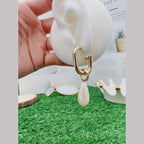 Pearl Drop Smart 18K Gold Square Hoop Bali Earring For Women Bulk