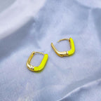 Enamel 18K Gold Copper Rectangle Hoop Stud Earring For Women Bulk