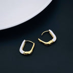 Enamel 18K Gold Copper Rectangle Hoop Stud Earring For Women Bulk