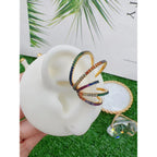 Rainbow Multi Color Cubic Zirconia Single Ear Cuff Earring Women Bulk