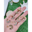 Semi-Circle Rainbow Multi Color Baguette CZ 18K Gold Stud Earring Bulk