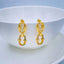 Rainbow Multi Color Dual Links Geometric Gold Dangling Earring Bulk