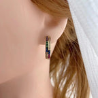 Pink Copper Zig Zag 18K Gold Hoop Earring For Women Bulk