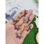 Rainbow Multi Color Star 18K Gold Hoop Earring For Women Bulk