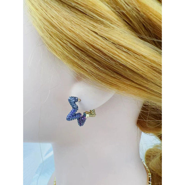 Rainbow Multi Color Star 18K Gold Hoop Earring For Women Bulk Secondary image