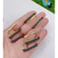 Pink Black Copper Rectangle 18K Gold Hoop Earring For Women Bulk