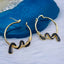 Snake Black Cubic Zirconia 18K Gold Copper Hoop Earring for Women