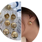 Glossy Ball Crescent 18K Gold Copper Stud Earring For Women Bulk