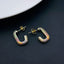 Half Rectangle Multi Color Rainbow Copper Gold Hoop Earring Women Bulk