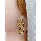 Triple Heart Love Copper Glossy 18K Gold Dangler Drop Earring Bulk