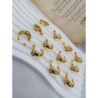 Cubic Zirconia Heart Copper Glossy 18K Gold Hoop Earring Women Bulk
