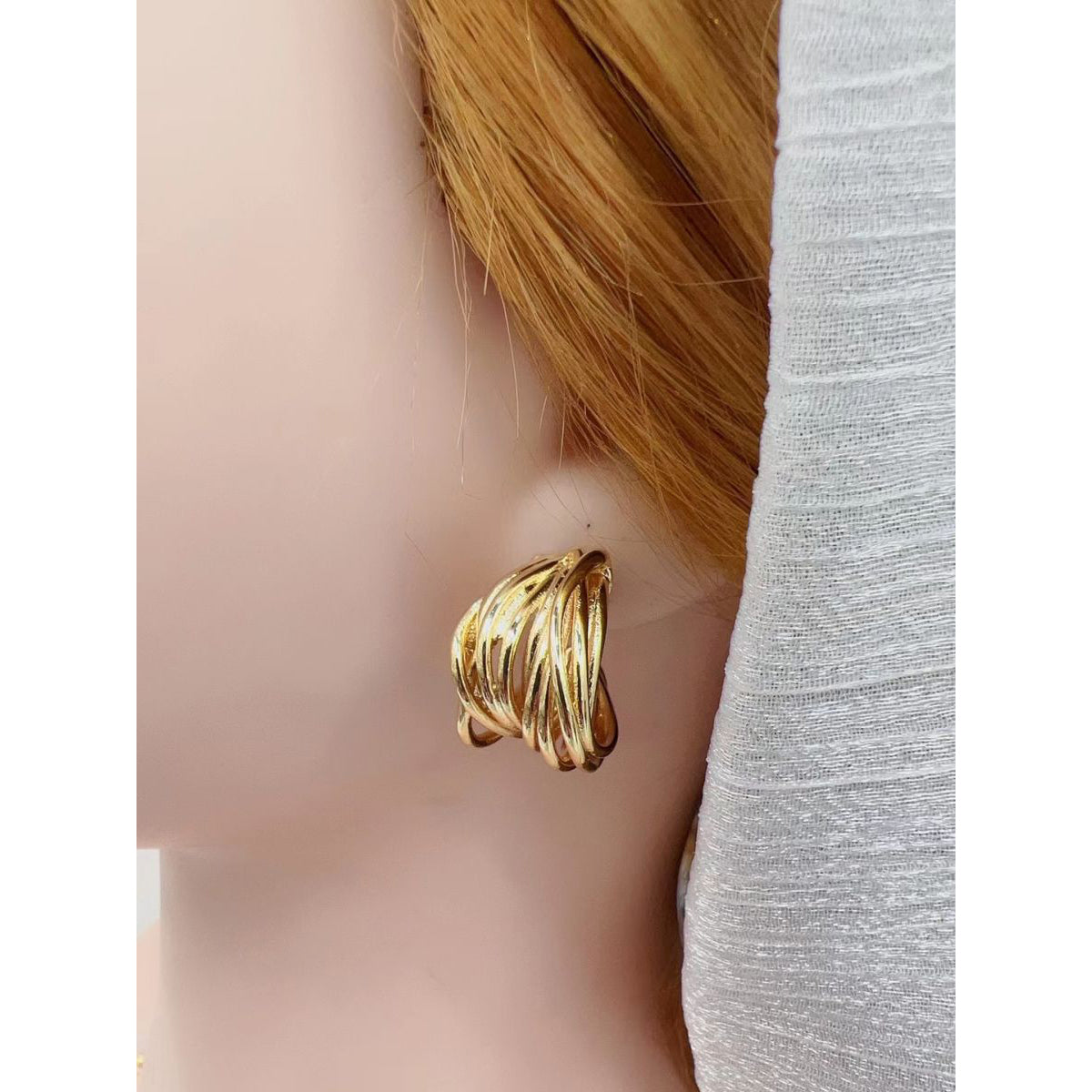 Layered Wild Copper 18K Gold Hoop Earring For Women Bulk