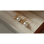 Dainty Pearl Glossy Copper 18K Gold Hoop Earring For Women Bulk