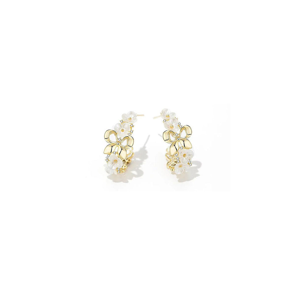 Acrylic Flower 18K Gold Copper Hoop Earring For Women Bulk