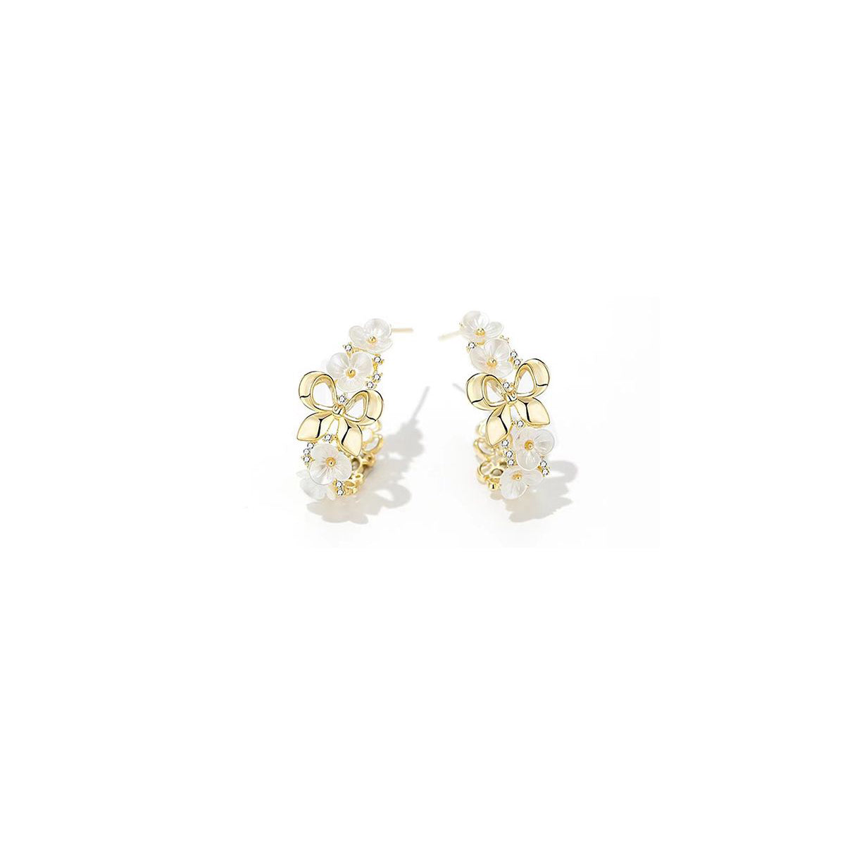 Acrylic Flower 18K Gold Copper Hoop Earring For Women Bulk