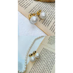 Pearl Copper 18K Gold Button Stud Drop Earring For Women Bulk