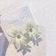Large White Flower Copper 18K Gold Stud Earring For Women Bulk