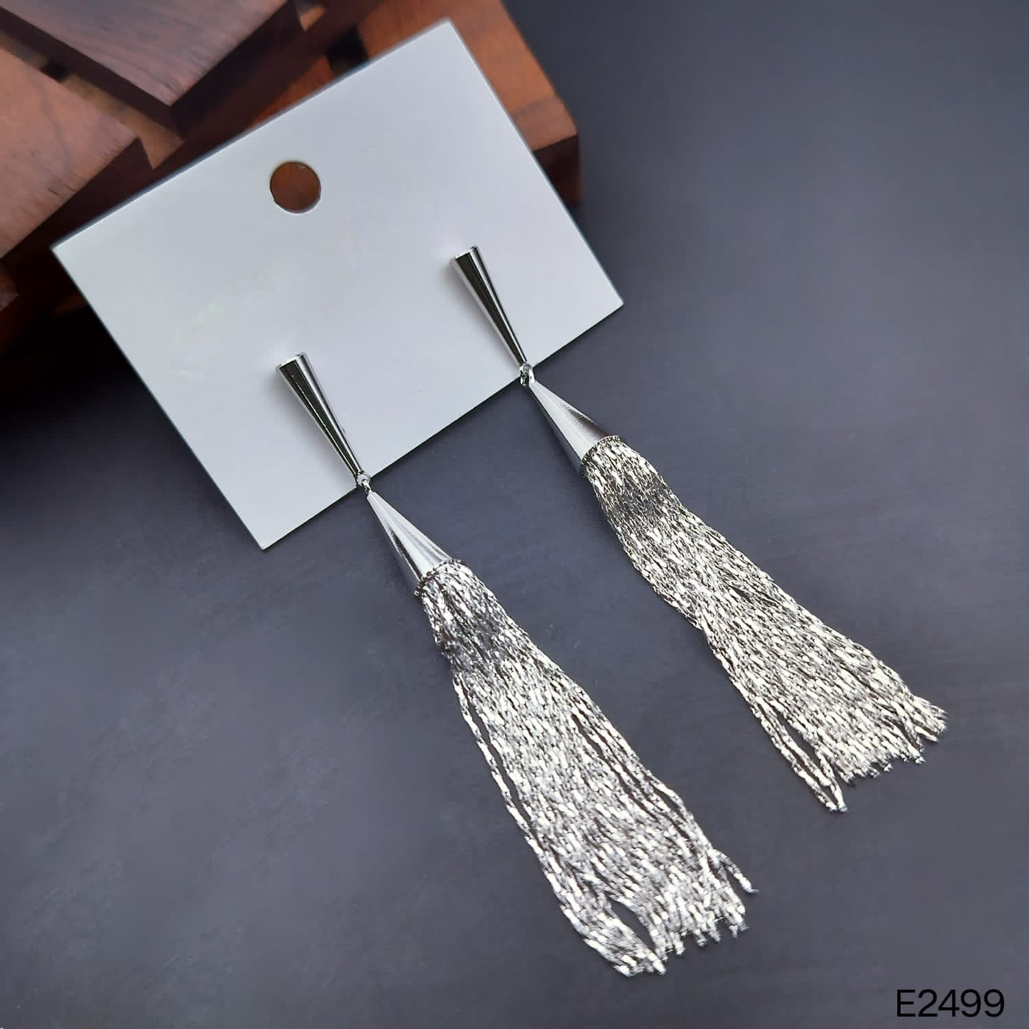 Long Chain Sliver Tassel Dangling Earring For Women Bulk