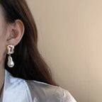 Tulip Enamel Baroque Pearl Gold Copper Dangling Drop Earring Bulk