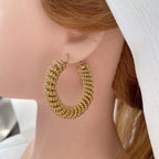 Large Wired Rope 18K Gold Anti Tarnish Copper Hoop Bali Earrings Bulk