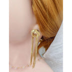 Long Tassel 18K Gold Anti Tarnish Copper Dangler Earring Women Bulk