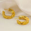 Beaten Gold Glossy 18K Gold Anti Tarnish Copper Hoop Bali Earring Bulk