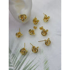 Twisted Knot 18K Gold Glossy Anti Tarnish Stud Earring For Women Bulk