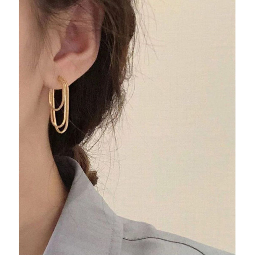 Triple Box Chain 18K Gold Dangling Earring For Women Bulk