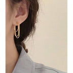 Triple Box Chain 18K Gold Dangling Earring For Women Bulk
