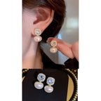 Cubic Zirconia Pearl 18K Gold Stud Earring For Women Bulk
