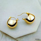 Glossy 18K Gold Anti Tarnish Disco Hoop Bali Earring For Women Bulk