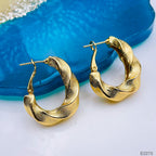 Classic Crunchy Gold Copper Hoop Bali Earring Pair For Women Bulk