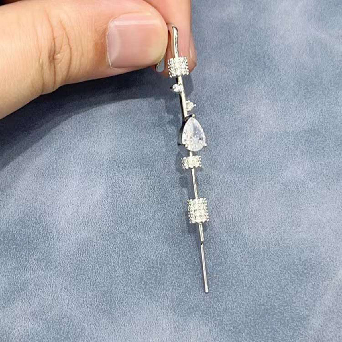 Fancy Cubic Zirconia Single Ear Cuff Earring For Women Bulk Secondary image