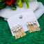 Leaf Pear Cut CZ 18K Gold Dangler Tassel Chain Earring Bulk