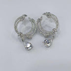 Pear Cubic Zirconia Silver Anti Tarnish Dangling Earring Women Bulk