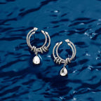 Pear Cubic Zirconia Silver Anti Tarnish Dangling Earring Women Bulk