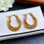 Triple Rings Gold Stainless Steel Anti Tarnish Hoop Earrings Bulk