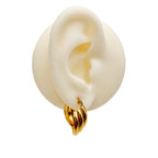 Triple Rings Gold Stainless Steel Anti Tarnish Hoop Earrings Bulk