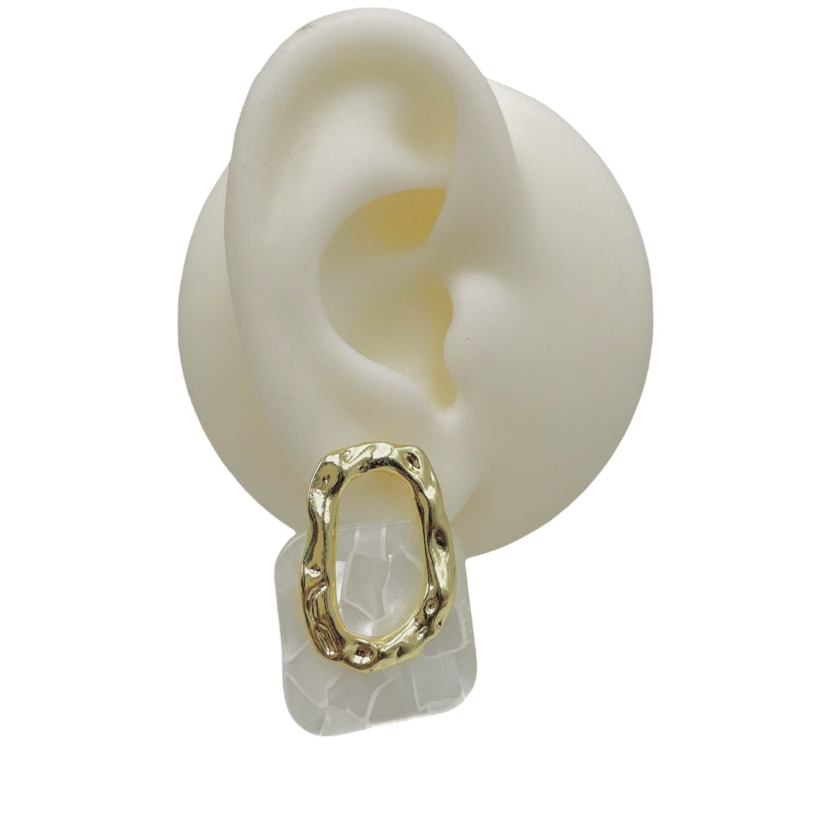 Mother Of Pearl 18K Gold Anti Tarnish Stud Dangler Earring Women Bulk