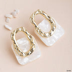 Mother Of Pearl 18K Gold Anti Tarnish Stud Dangler Earring Women Bulk