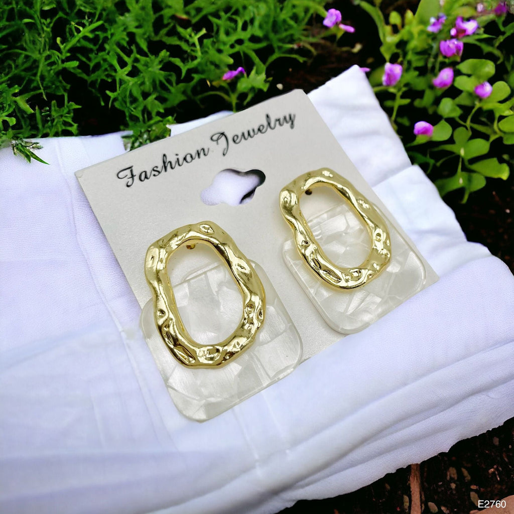 Mother Of Pearl 18K Gold Anti Tarnish Stud Dangler Earring Women Bulk