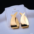 Folded Leaf 18K Gold Copper Stud Earring For Women Bulk