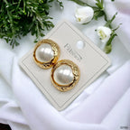 12 Mm Pearl Beaten 18K Gold White Anti Tarnish Stud Earring Women Bulk