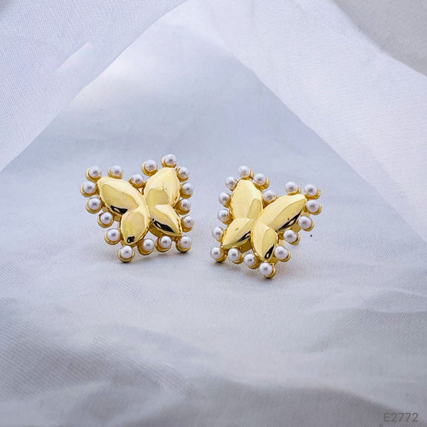 Butterfly Pearl 18K Gold Copper Stud Earring For Women Bulk Main image