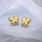 Butterfly Pearl 18K Gold Copper Stud Earring For Women Bulk