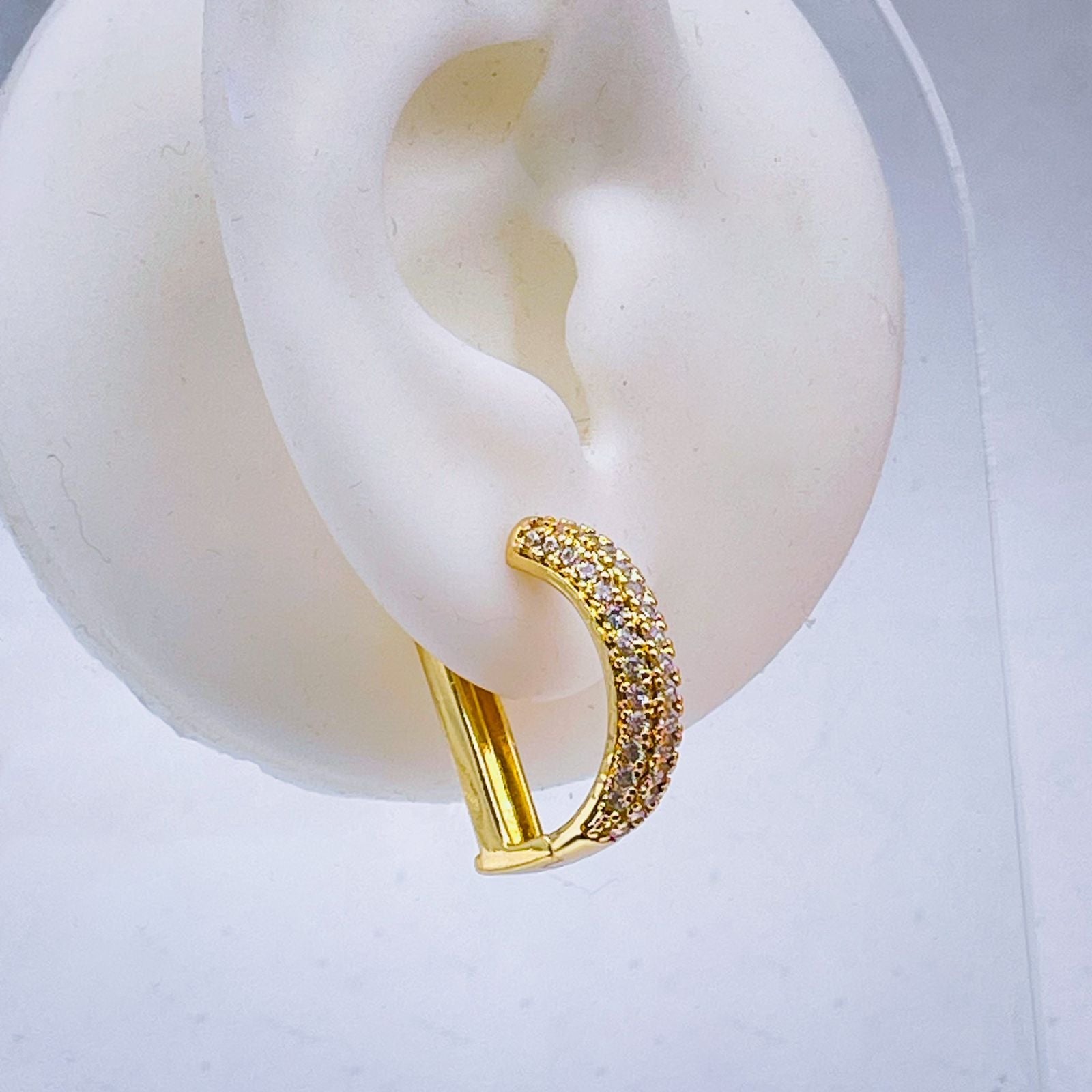 Luxury Cx Cubic Zirconia 18K Gold Hoop Earring For Women Bulk Secondary image
