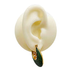 Green Cubic Zirconia 18K Gold Anti Tarnish Hoop Bali Earring Bulk