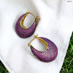 Green Cubic Zirconia 18K Gold Anti Tarnish Hoop Bali Earring Bulk