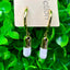 White Capsule Tablet 18K Gold Dangling Earring For Women Bulk