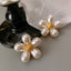 5 Petal Pearl 18K Gold Flower Stud Earring For Women Bulk